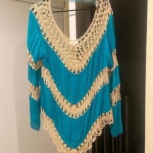 Beach cover up/ boho top